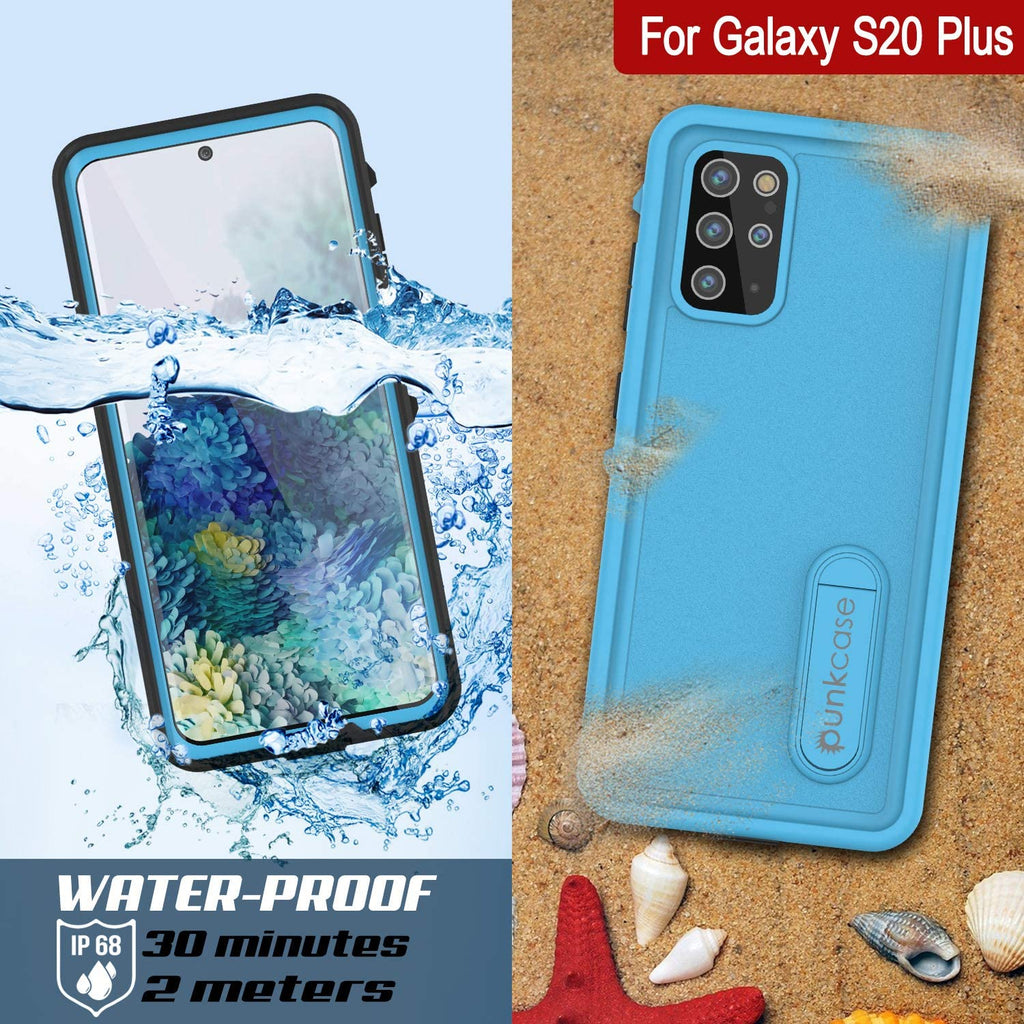 Galaxy S20+ Plus Waterproof Case, Punkcase [KickStud Series] Armor Cover [Light Blue] (Color in image: Pink)