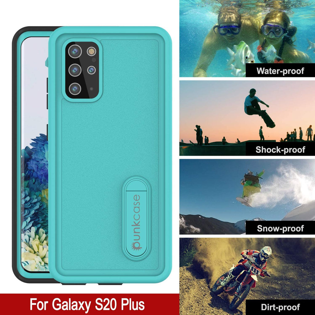 Galaxy S20+ Plus Waterproof Case, Punkcase [KickStud Series] Armor Cover [Teal] (Color in image: Red)