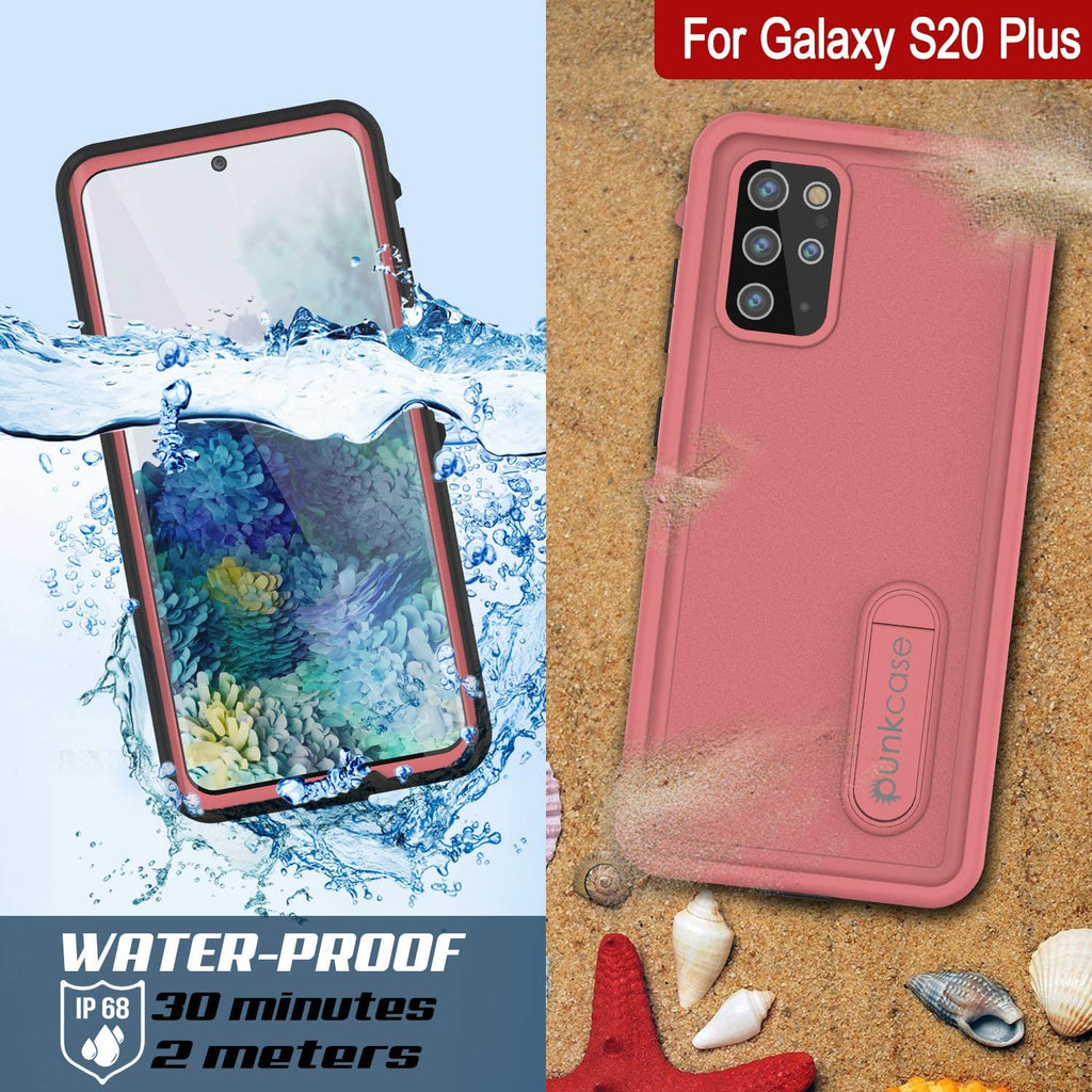 Galaxy S20+ Plus Waterproof Case, Punkcase [KickStud Series] Armor Cover [Pink] (Color in image: White)