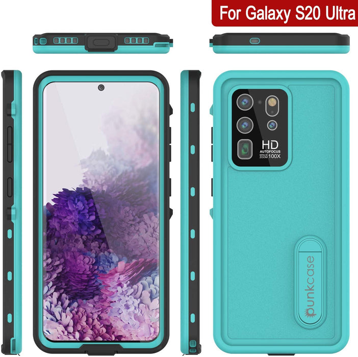 Galaxy S20 Ultra Waterproof Case, Punkcase [KickStud Series] Armor Cover [Teal] (Color in image: Purple)