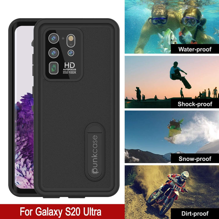 Galaxy S20 Ultra Waterproof Case, Punkcase [KickStud Series] Armor Cover [Black] (Color in image: White)