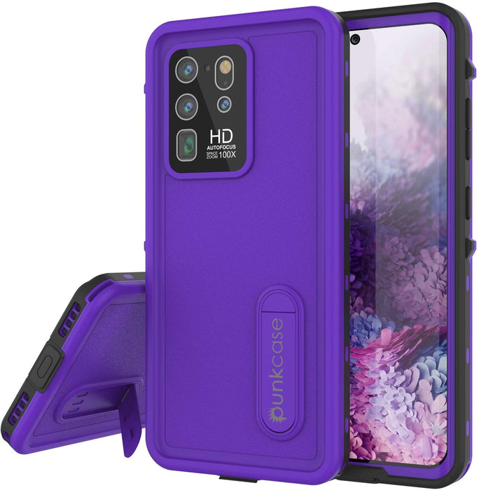 Galaxy S20 Ultra Waterproof Case, Punkcase [KickStud Series] Armor Cover [Purple] (Color in image: Purple)
