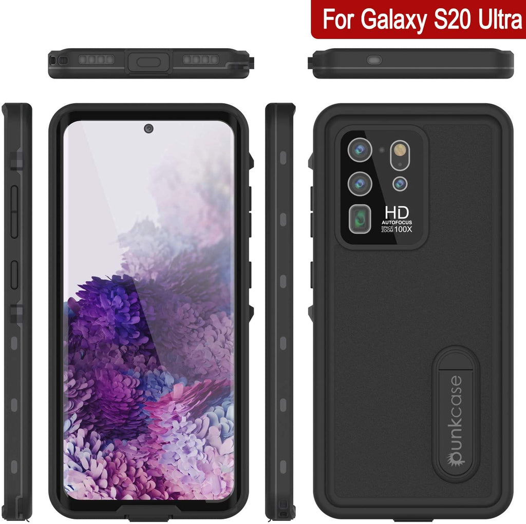 Galaxy S20 Ultra Waterproof Case, Punkcase [KickStud Series] Armor Cover [Black] (Color in image: Purple)