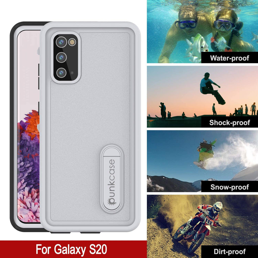 Galaxy S20 Waterproof Case, Punkcase [KickStud Series] Armor Cover [White] (Color in image: Teal)