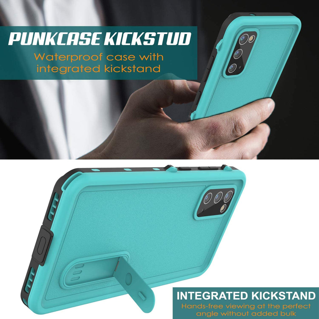 Galaxy S20 Waterproof Case, Punkcase [KickStud Series] Armor Cover [Teal] (Color in image: Black)