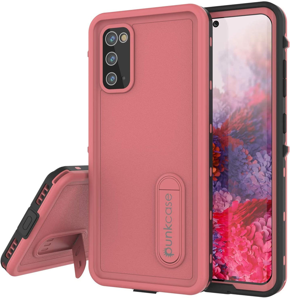Galaxy S20 Waterproof Case, Punkcase [KickStud Series] Armor Cover [Pink] (Color in image: Pink)