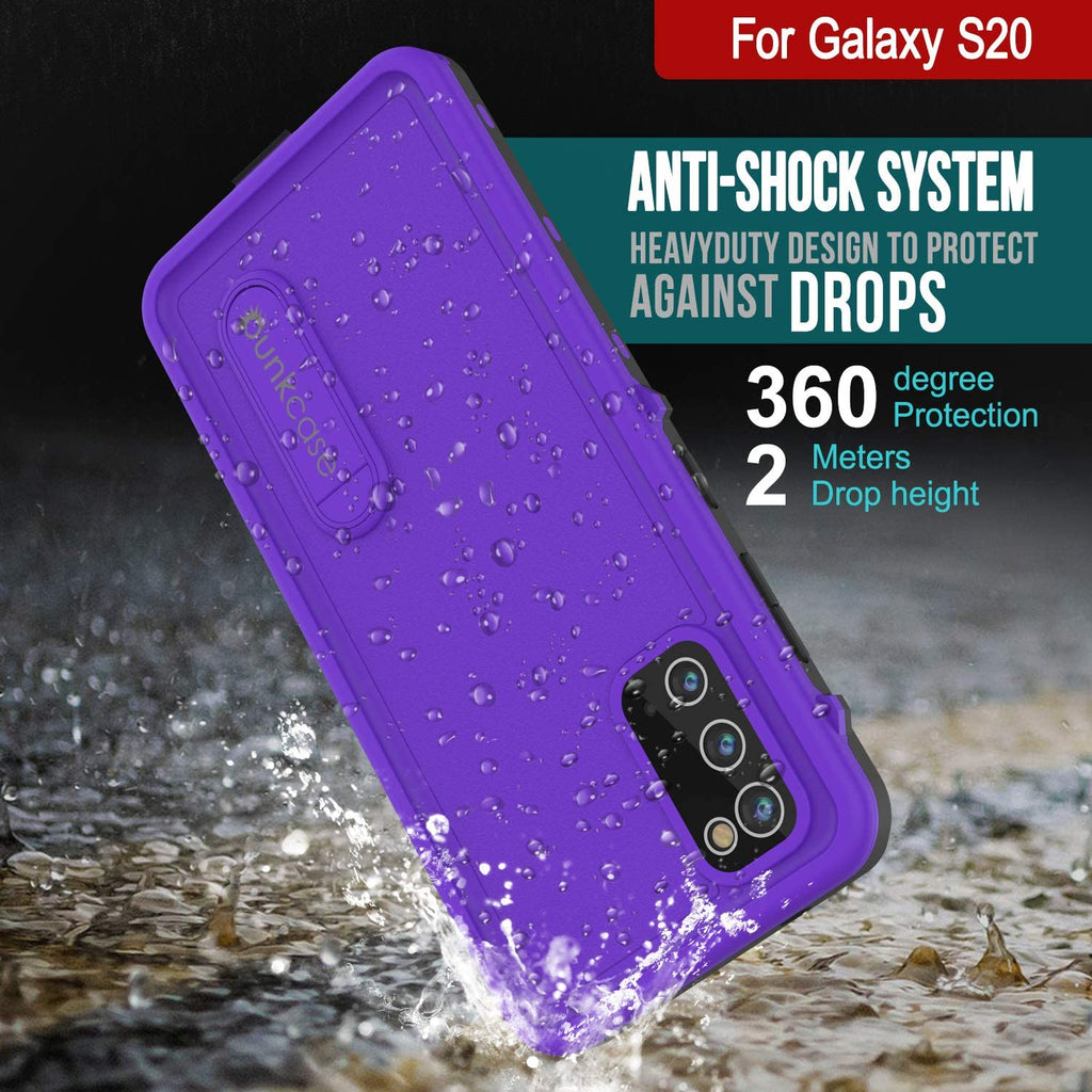 Galaxy S20 Waterproof Case, Punkcase [KickStud Series] Armor Cover [Purple] (Color in image: Teal)