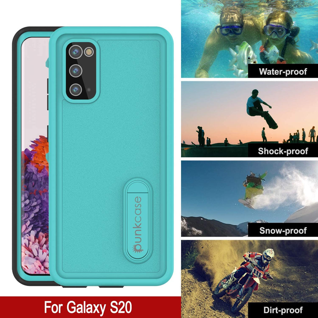 Galaxy S20 Waterproof Case, Punkcase [KickStud Series] Armor Cover [Teal] (Color in image: Red)