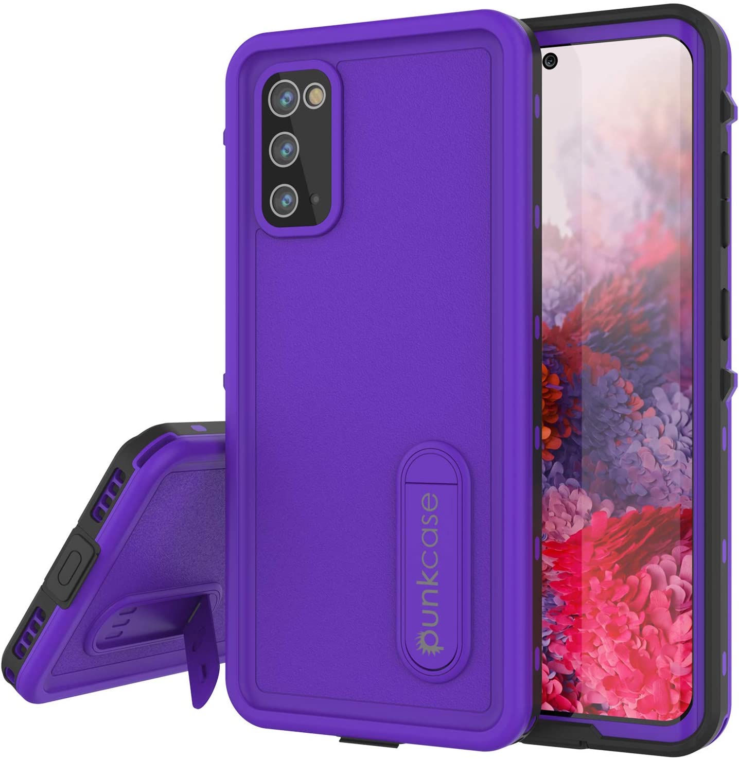 Galaxy S20 Waterproof Case, Punkcase [KickStud Series] Armor Cover [Purple] (Color in image: Purple)