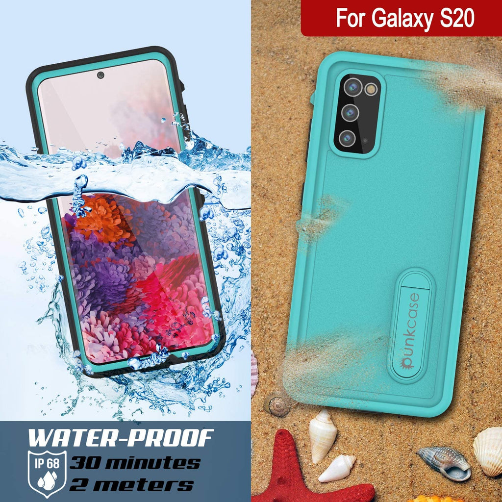 Galaxy S20 Waterproof Case, Punkcase [KickStud Series] Armor Cover [Teal] (Color in image: Pink)