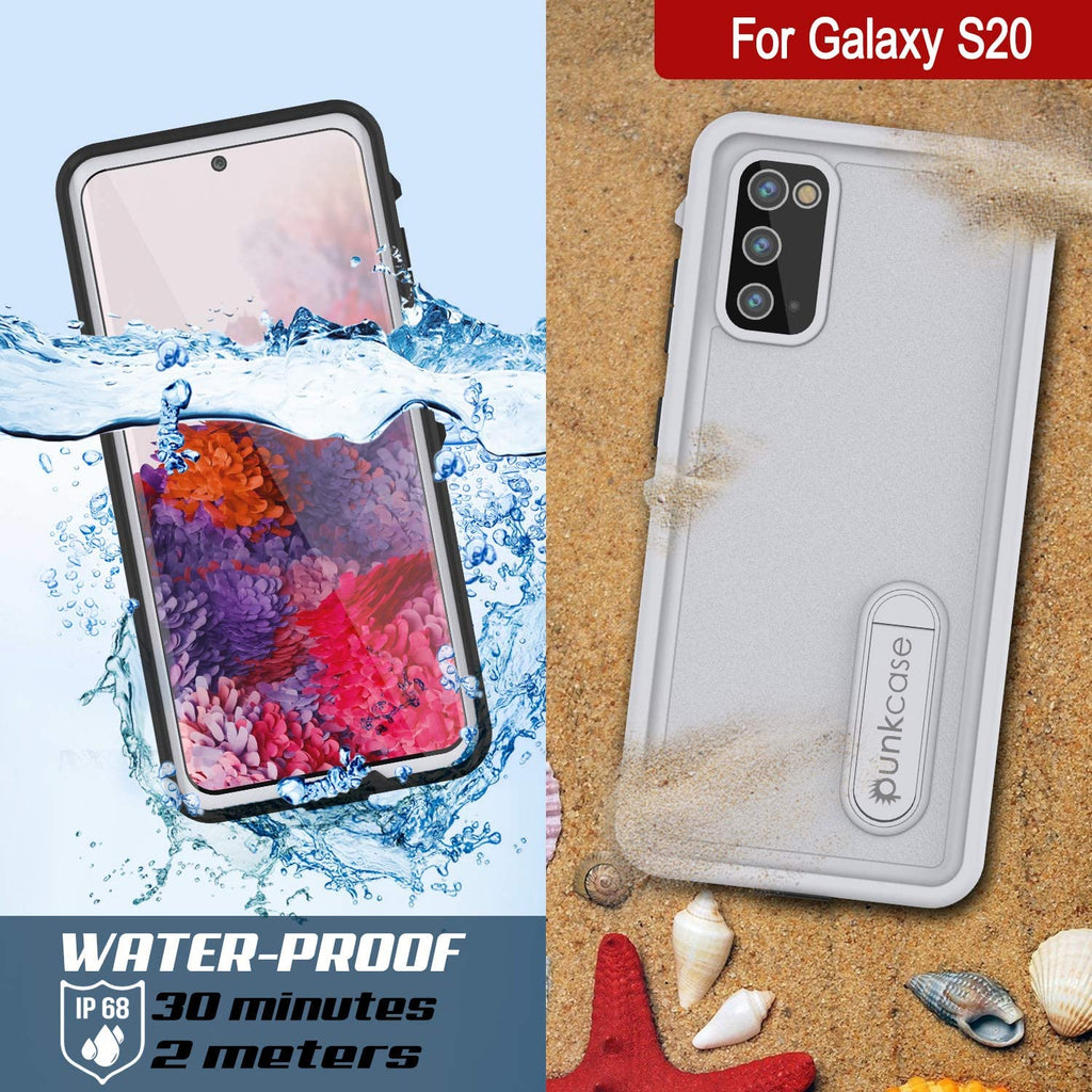 Galaxy S20 Waterproof Case, Punkcase [KickStud Series] Armor Cover [White] (Color in image: Pink)