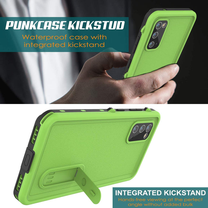 Galaxy S20 Waterproof Case, Punkcase [KickStud Series] Armor Cover [Light Green] (Color in image: White)