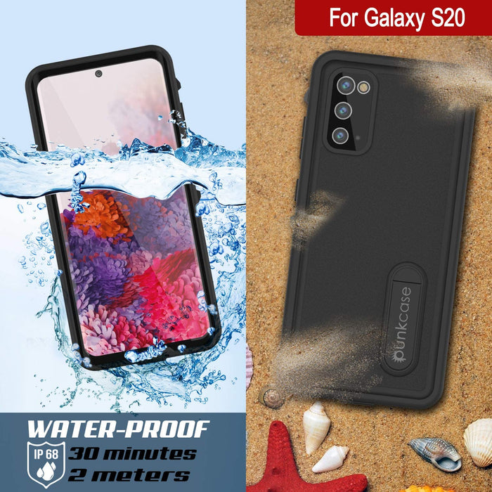Galaxy S20 Waterproof Case, Punkcase [KickStud Series] Armor Cover [Black] (Color in image: Light Blue)