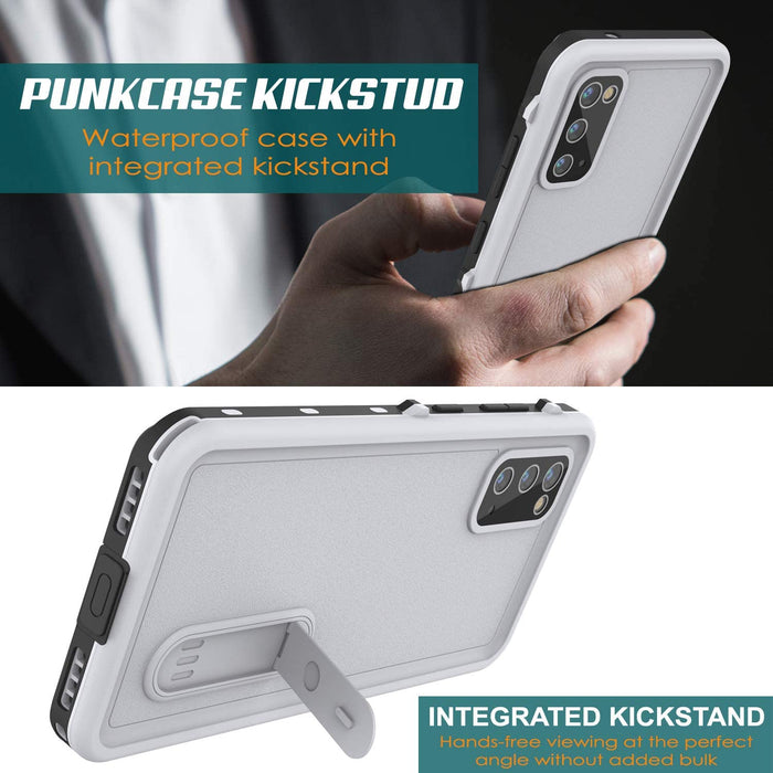 Galaxy S20 Waterproof Case, Punkcase [KickStud Series] Armor Cover [White] (Color in image: Red)