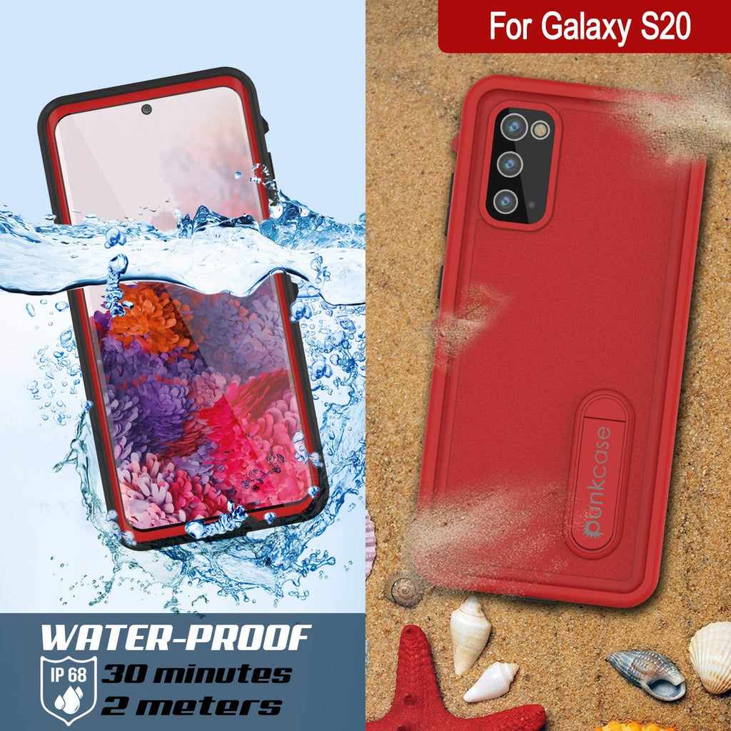 Galaxy S20 Waterproof Case, Punkcase [KickStud Series] Armor Cover [Red] (Color in image: Teal)