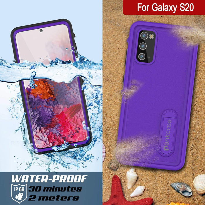 Galaxy S20 Waterproof Case, Punkcase [KickStud Series] Armor Cover [Purple] (Color in image: Light Blue)