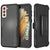 Punkcase for Galaxy S21 5G Belt Clip Multilayer Holster Case [Patron Series] [Black] (Color in image: Black)