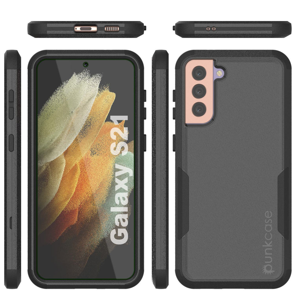 Punkcase for Galaxy S21 5G Belt Clip Multilayer Holster Case [Patron Series] [Black] (Color in image: Mint-Pink)
