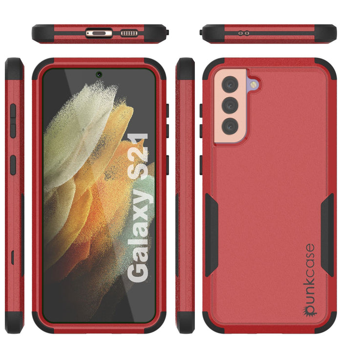 Punkcase for Galaxy S21 5G Belt Clip Multilayer Holster Case [Patron Series] [Red-Black] (Color in image: Mint)