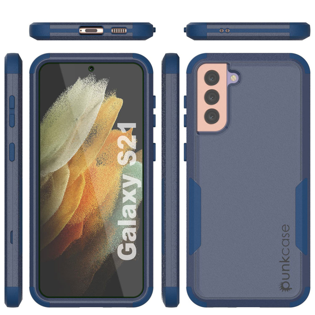Punkcase for Galaxy S21 5G Belt Clip Multilayer Holster Case [Patron Series] [Navy] (Color in image: Mint-Pink)