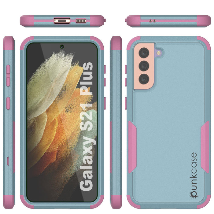 Punkcase for Galaxy S21+ Plus 5G Belt Clip Multilayer Holster Case [Patron Series] [Mint-Pink] (Color in image: Navy)