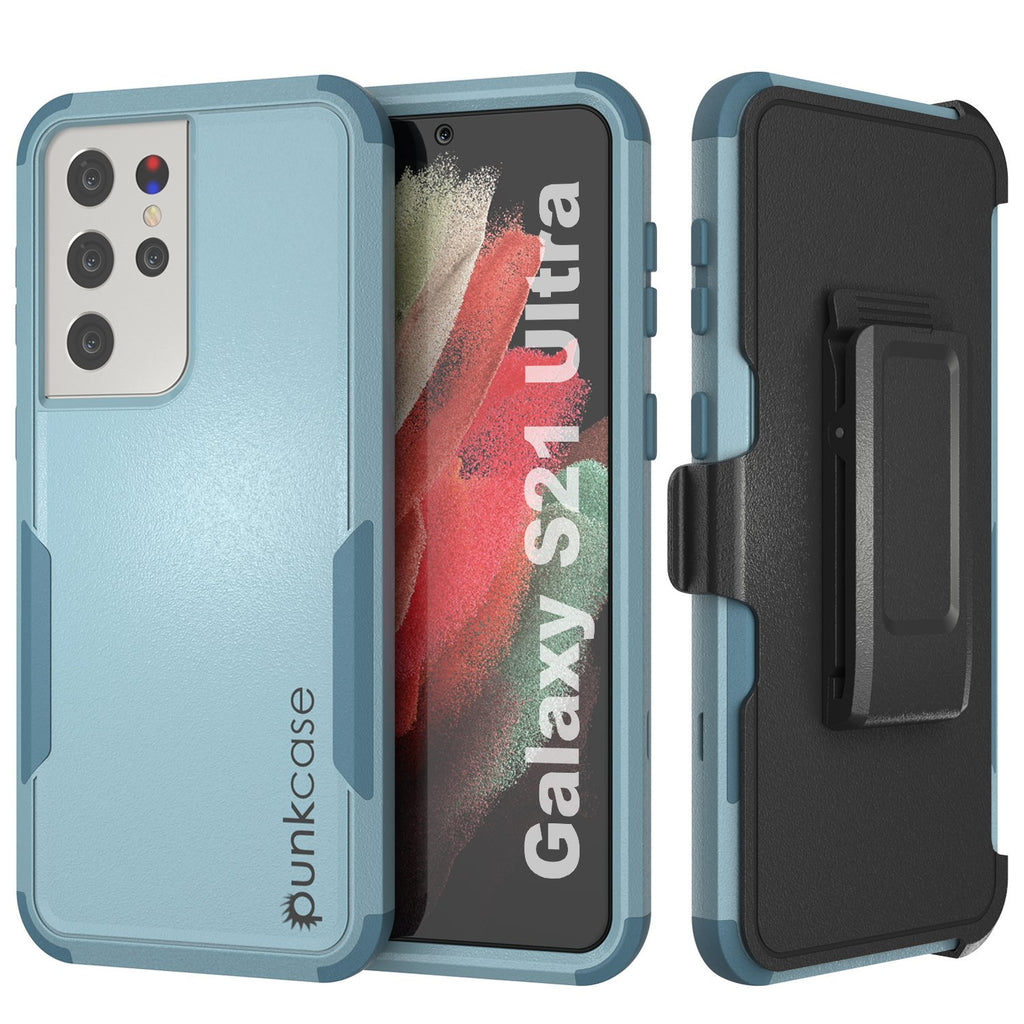 Punkcase for Galaxy S21 Ultra 5G Belt Clip Multilayer Holster Case [Patron Series] [Mint] (Color in image: Mint)