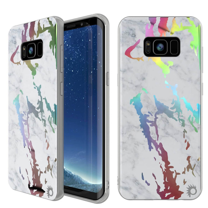 Punkcase Galaxy S8 Marble Case, Protective Full Body Cover W/PunkShield Screen Protector (Blanco Marmo) (Color in image: Blanco Marmo)