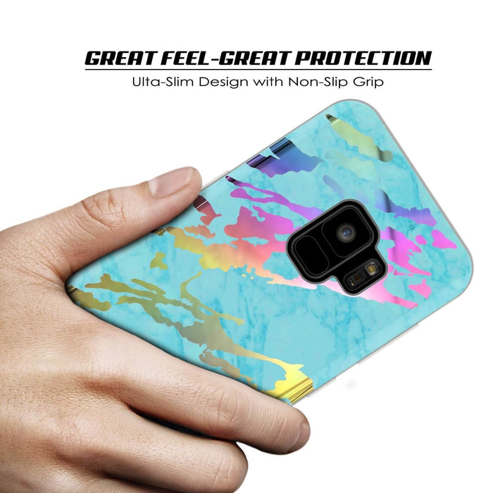 Punkcase Galaxy S9 Marble Case, Protective Full Body Cover W/PunkShield Screen Protector (Teal Onyx) (Color in image: Rose Mirage)
