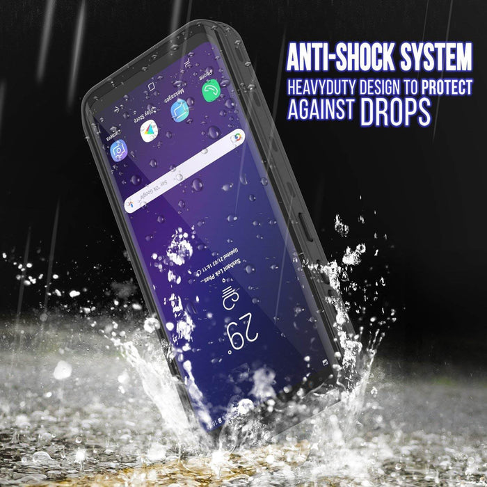 Galaxy S9 Plus Waterproof Case, Punkcase [KickStud Series] Armor Cover [BLACK] (Color in image: Red)