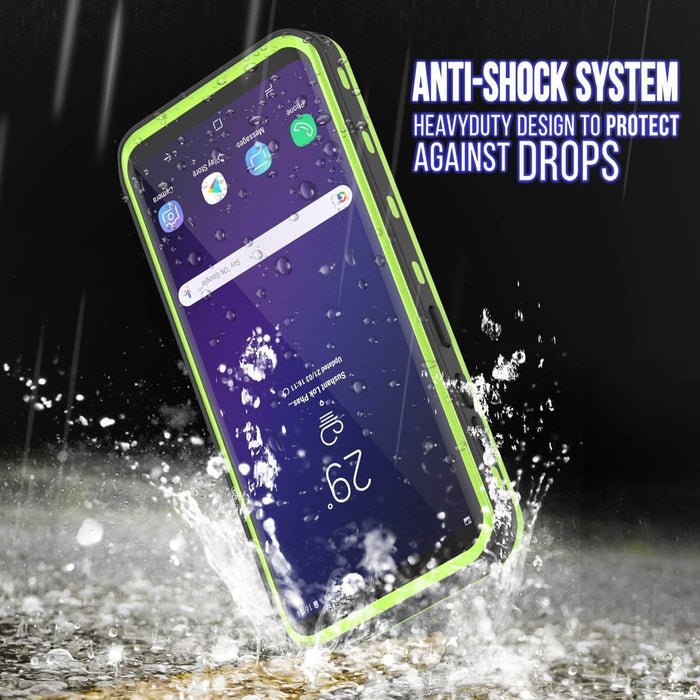 Galaxy S9 Plus Waterproof Case, Punkcase [KickStud Series] Armor Cover [LIGHT GREEN] (Color in image: Red)