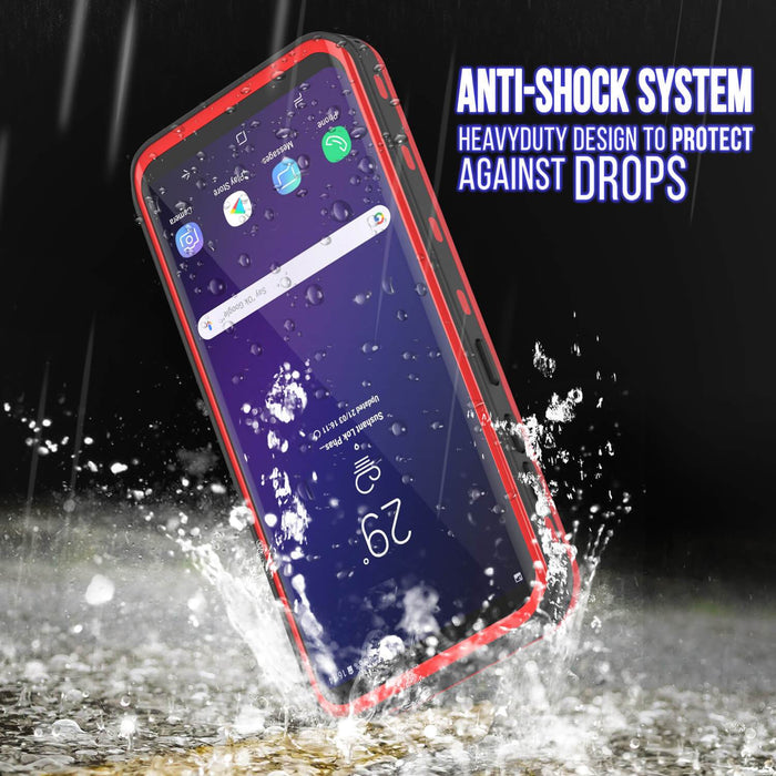 Galaxy S9 Waterproof Case, Punkcase [KickStud Series] Armor Cover [RED] (Color in image: Light Green)