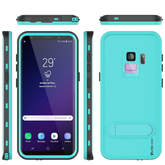 Galaxy S9 Waterproof Case, Punkcase [KickStud Series] Armor Cover [TEAL] (Color in image: Teal)