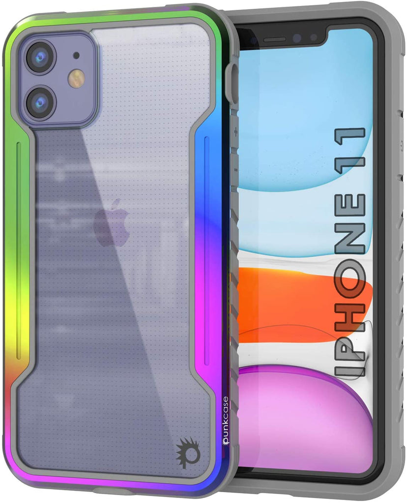 Punkcase iPhone 12 Mini ravenger Case Protective Military Grade Multilayer Cover [Rainbow] (Color in image: Rainbow)