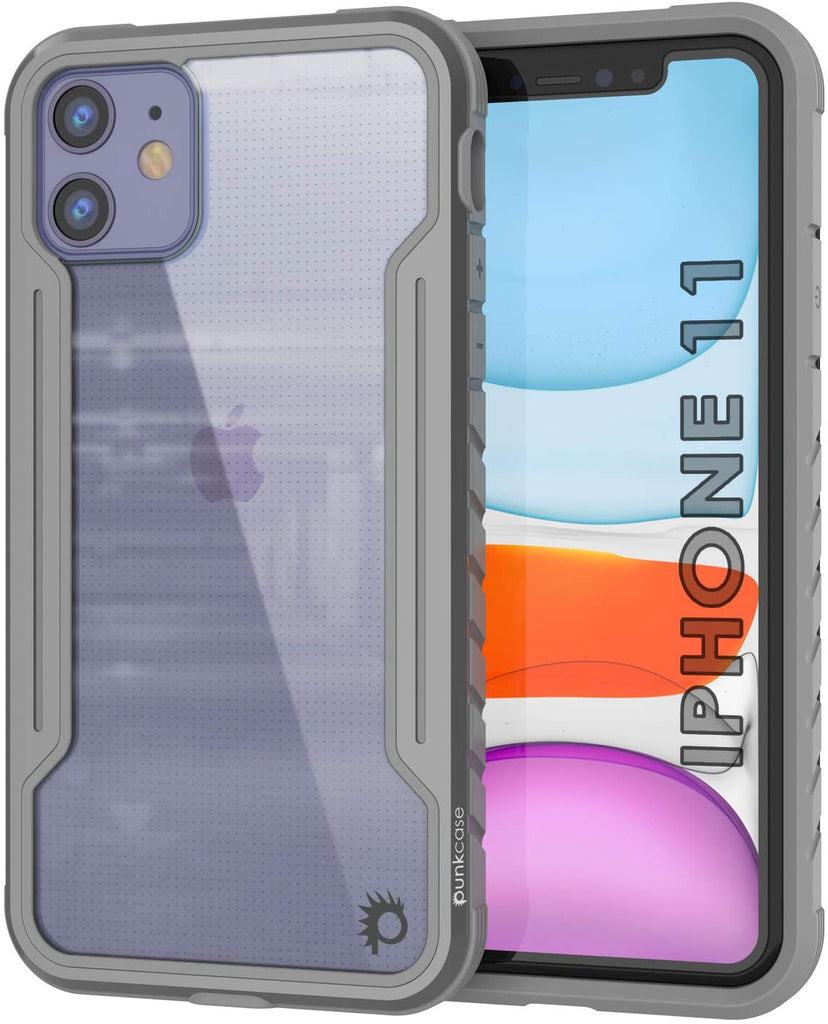 Punkcase iPhone 12 Mini ravenger Case Protective Military Grade Multilayer Cover [Grey] (Color in image: Grey)