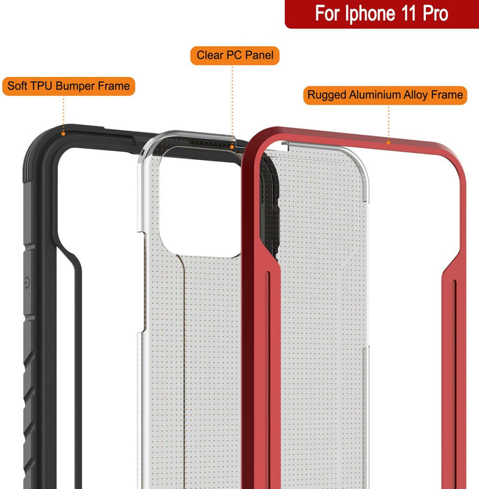 Punkcase iPhone 11 Pro ravenger Case Protective Military Grade Multilayer Cover [Red] (Color in image: Rainbow)