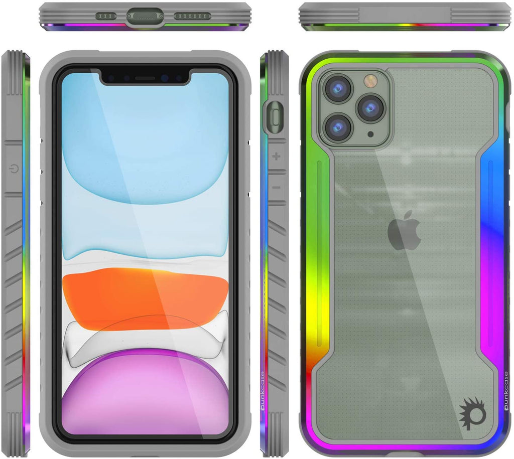 Punkcase iPhone 12 Pro ravenger Case Protective Military Grade Multilayer Cover [Rainbow] 