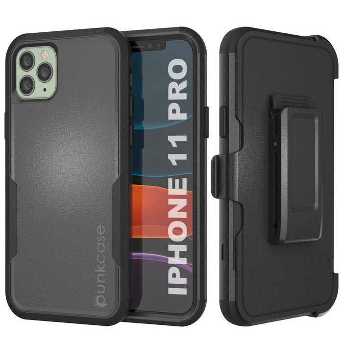 Punkcase for iPhone 11 Pro Belt Clip Multilayer Holster Case [Patron Series] [Black] (Color in image: Black)