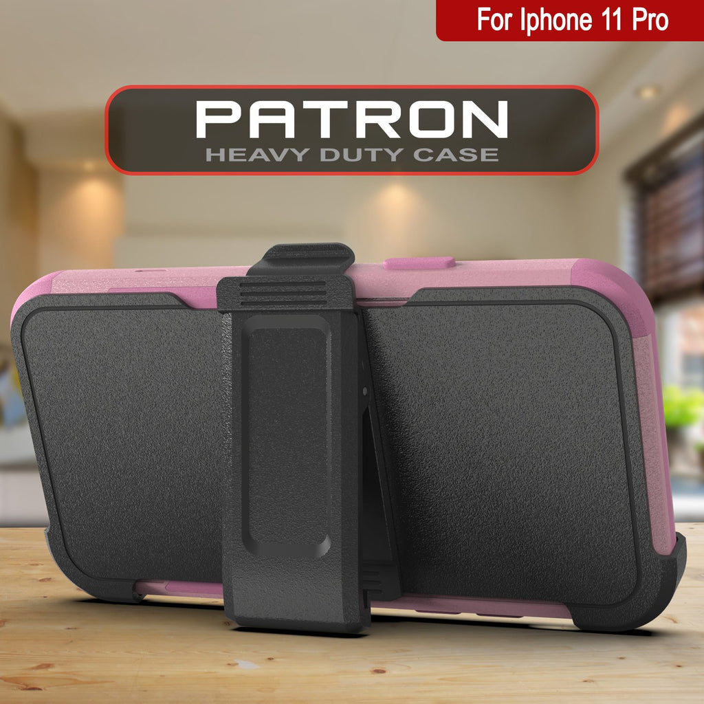 Punkcase for iPhone 11 Pro Belt Clip Multilayer Holster Case [Patron Series] [Pink] (Color in image: Mint)