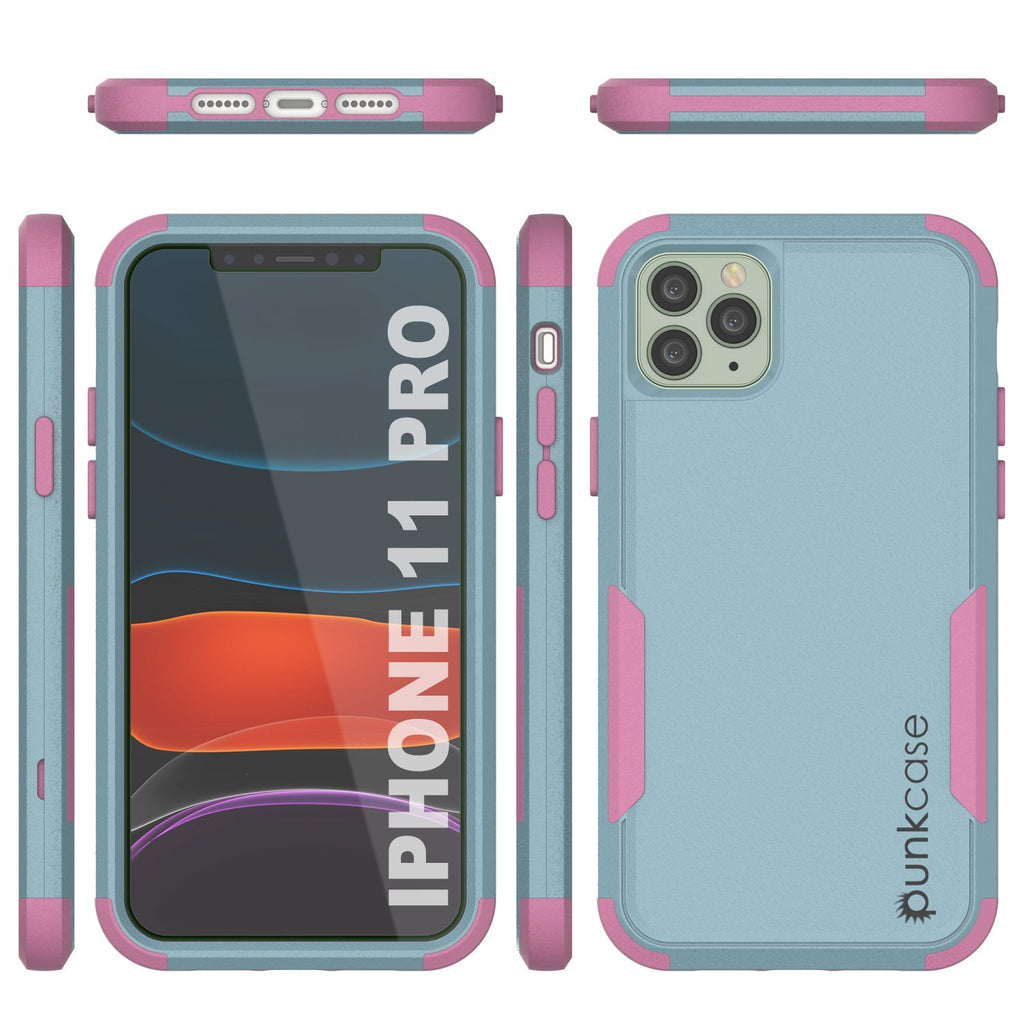 Punkcase for iPhone 11 Pro Belt Clip Multilayer Holster Case [Patron Series] [Mint-Pink] (Color in image: Navy)