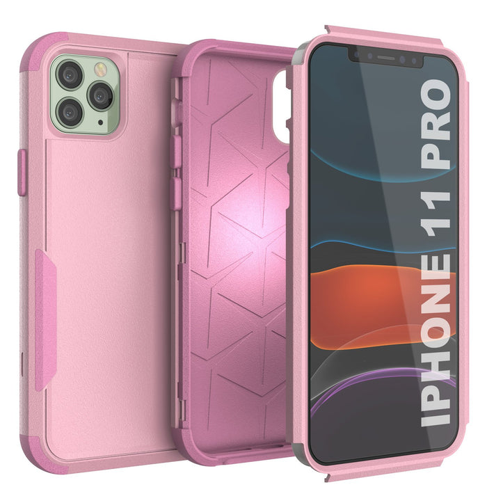 Punkcase for iPhone 11 Pro Belt Clip Multilayer Holster Case [Patron Series] [Pink] 