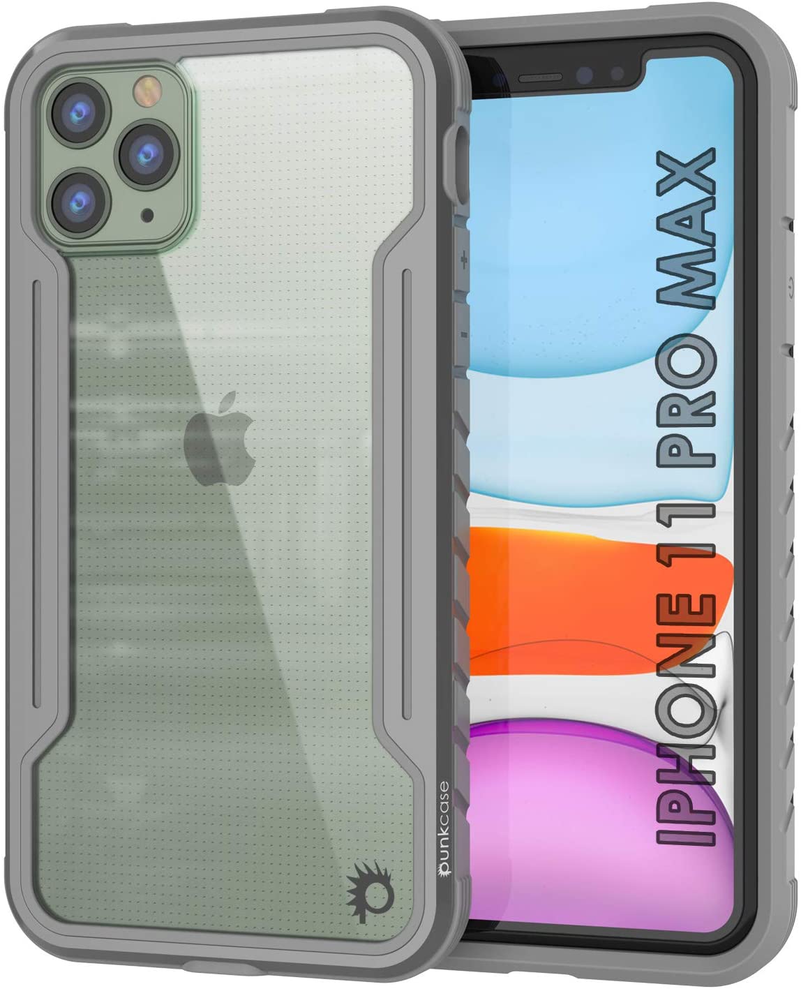Punkcase iPhone 12 Pro Max ravenger Case Protective Military Grade Multilayer Cover [Grey] (Color in image: Grey)