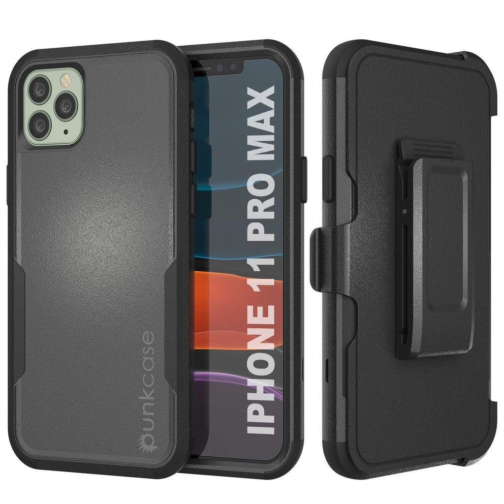 Punkcase for iPhone 11 Pro Max Belt Clip Multilayer Holster Case [Patron Series] [Black] (Color in image: Black)