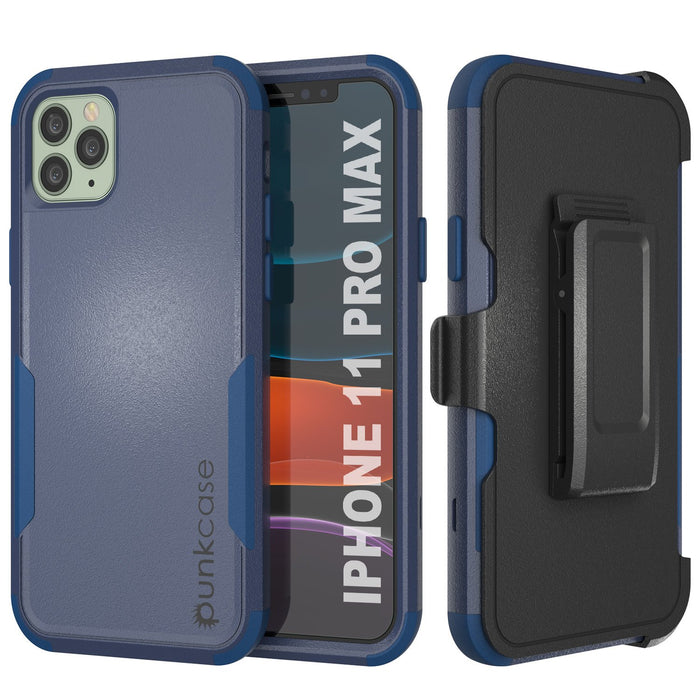 Punkcase for iPhone 11 Pro Max Belt Clip Multilayer Holster Case [Patron Series] [Navy] (Color in image: Navy)