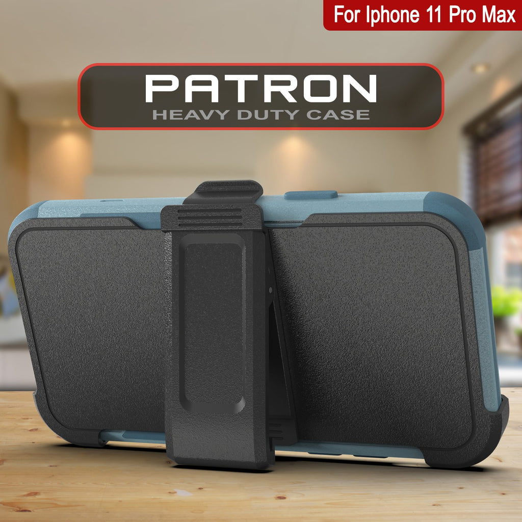 Punkcase for iPhone 11 Pro Max Belt Clip Multilayer Holster Case [Patron Series] [Mint] (Color in image: Navy)