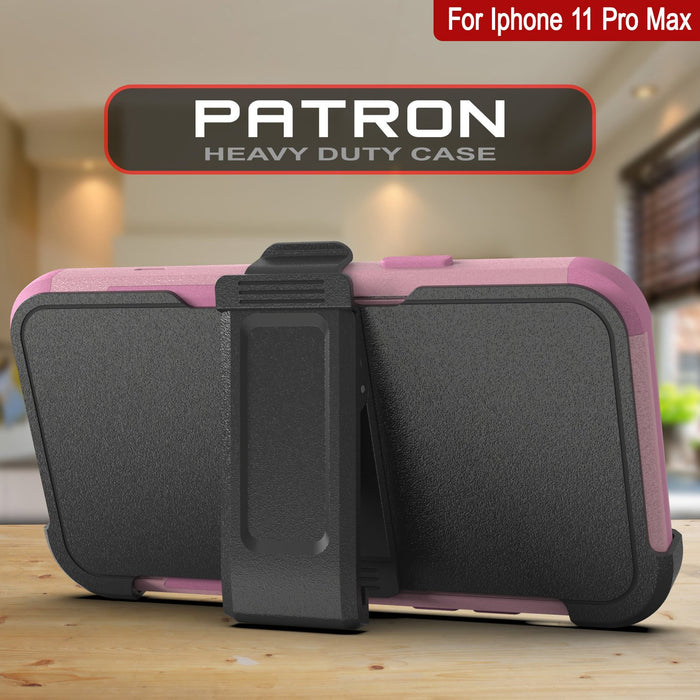 Punkcase for iPhone 11 Pro Max Belt Clip Multilayer Holster Case [Patron Series] [Pink] (Color in image: Mint)
