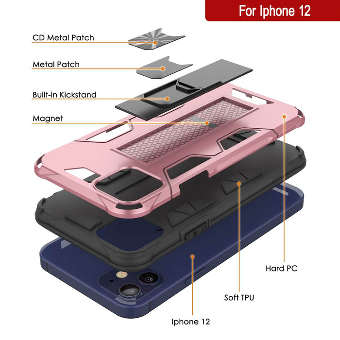 Punkcase iPhone 12 Case [ArmorShield Series] Military Style Protective Dual Layer Case Rose-Gold (Color in image: Gold)