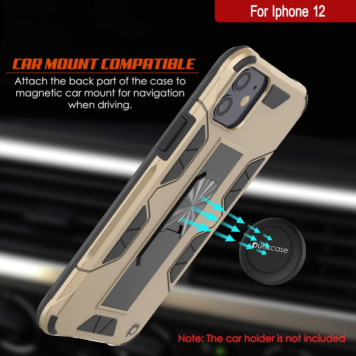 Punkcase iPhone 12 Case [ArmorShield Series] Military Style Protective Dual Layer Case Gold (Color in image: Silver)
