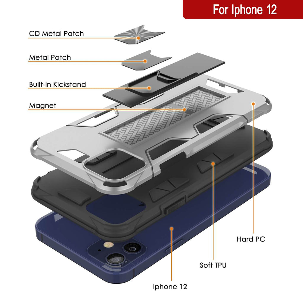 Punkcase iPhone 12 Case [ArmorShield Series] Military Style Protective Dual Layer Case Silver (Color in image: Gold)