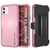 Punkcase for iPhone 12 Mini Belt Clip Multilayer Holster Case [Patron Series] [Pink] (Color in image: Pink)