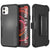 Punkcase for iPhone 12 Mini Belt Clip Multilayer Holster Case [Patron Series] [Black] (Color in image: Black)
